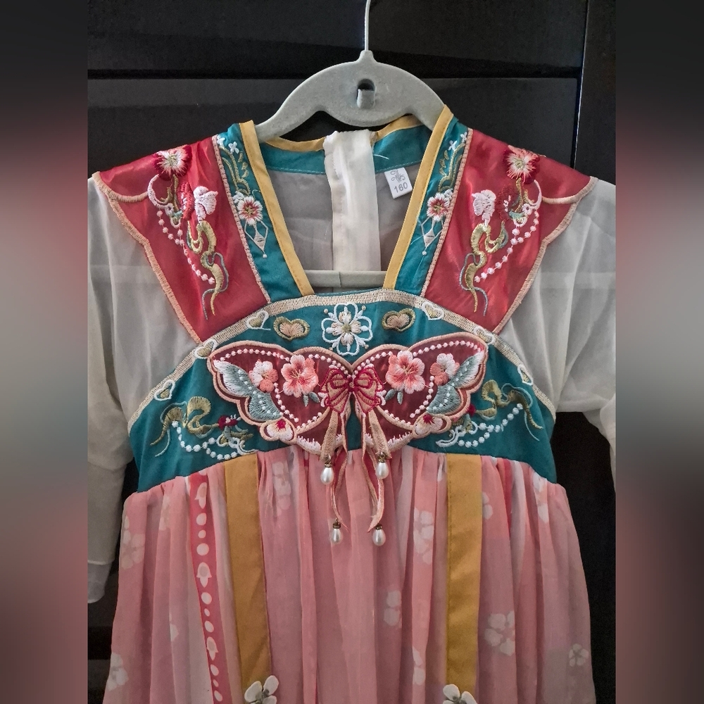 Embroidered Hanfu Dress with Butterfly Design